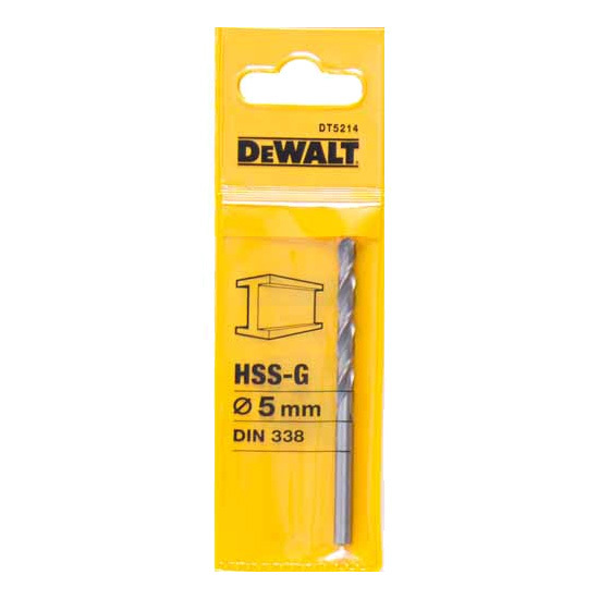 PREORDER Dewalt DT5214-QZ HSS-G HIGH PERFORMANCE 118° POINT ANGLE 5.0MM (Box Qty 500)
