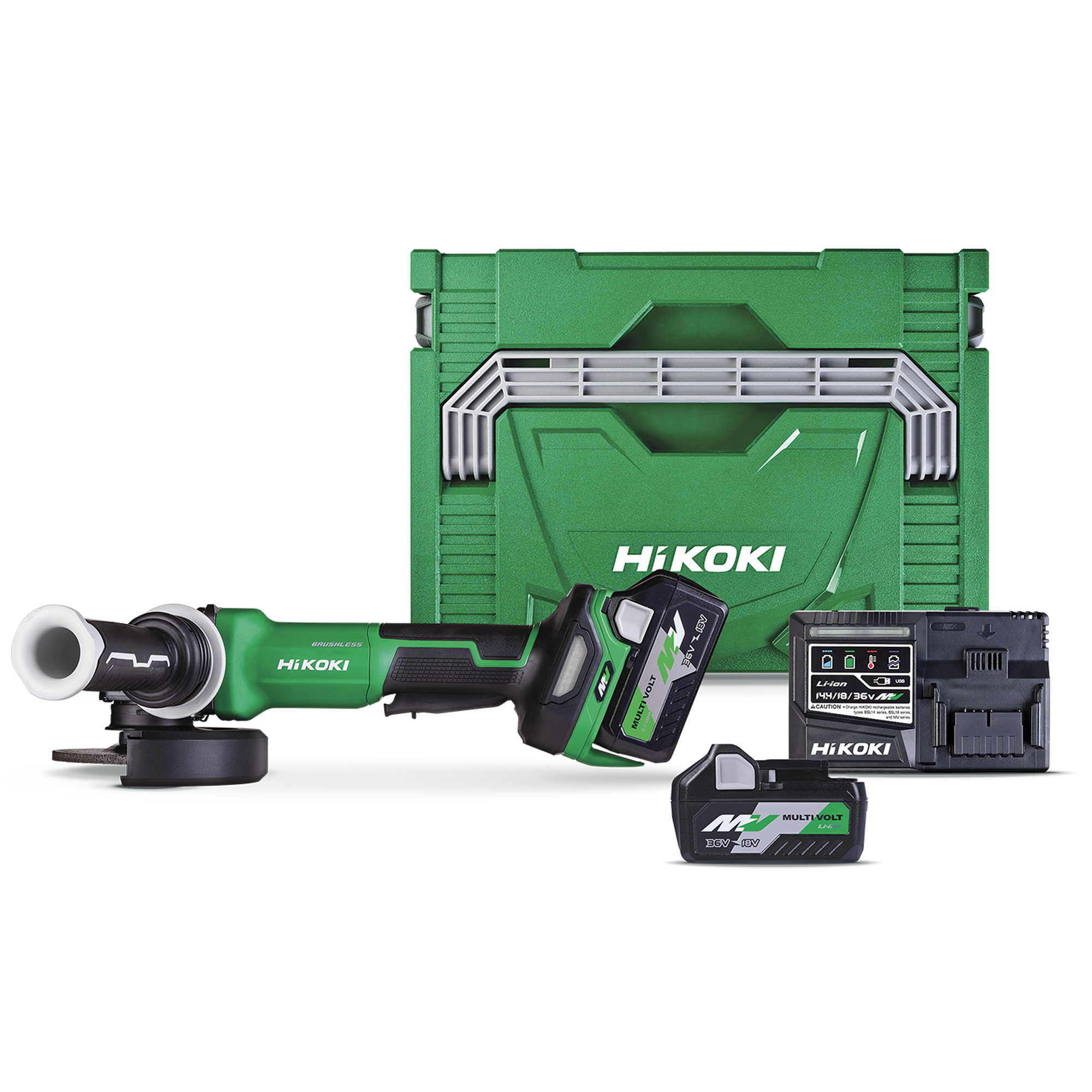 Hikoki 36v High Powered Brushless 125mm Angle Grinder Kit Hitools