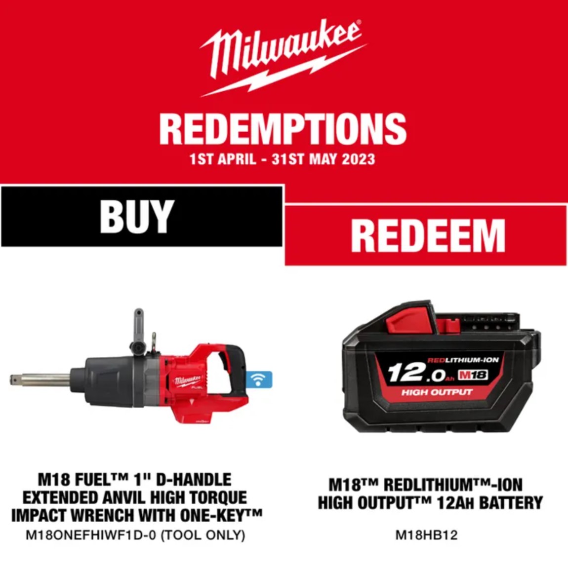 M18ONEFHIWF1D-0 MILWAUKEE M18 FUEL ONE-KEY IMPACT WRENCH D-HANDLE 1IN  2700NM 18V – BARE TOOL – Hitools