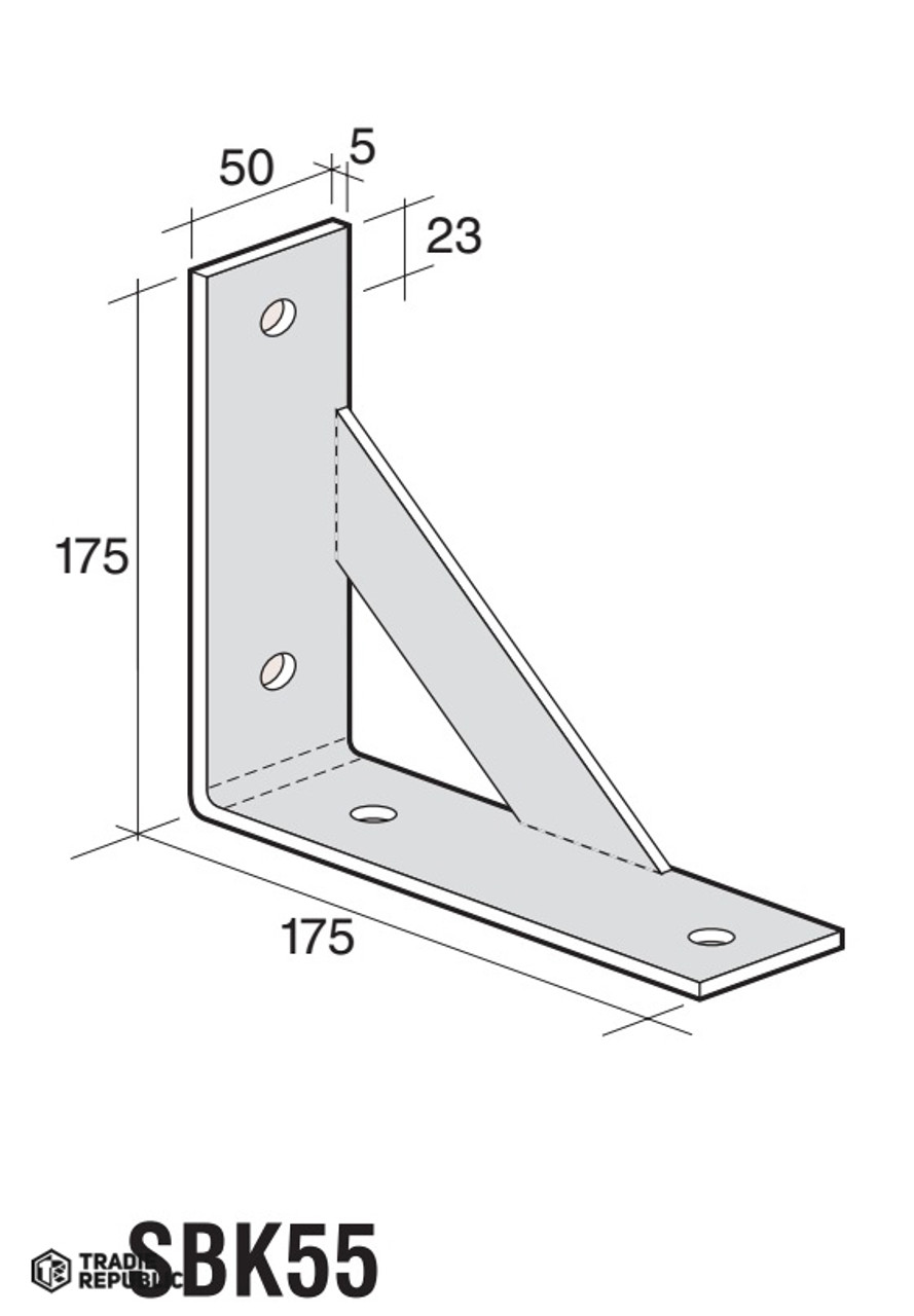 Pryda SBK55 ANGLE BRACKET (B65) - Hitools