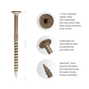 Simpson SDWS16312QR50 SDWS FRAMING SCREW 4.0X89MM (3-1/2 INCH)