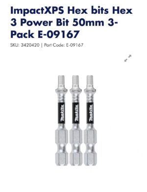 E-09167 Makita IMPACT XPS Hex 3 x50mm 3PK