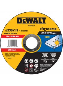 PREORDER Dewalt DT43909-QZ 230 x 2mm EXTREME Cutting INOX(Box Qty 25)